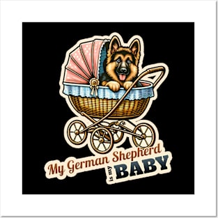 German Shepherd Baby Posters and Art